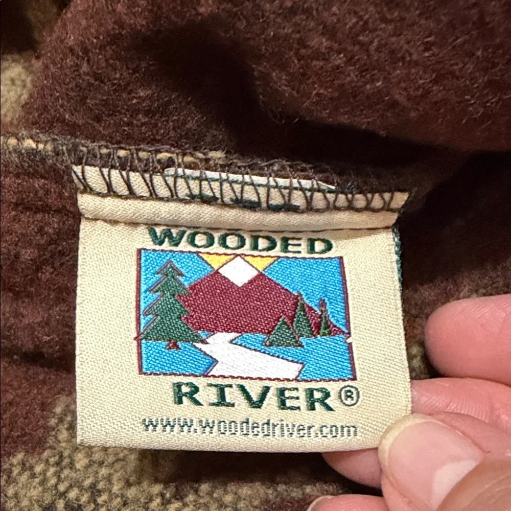 Wooded River Cowboy Scene Pillow Sham 33”X30” Wool Blend
